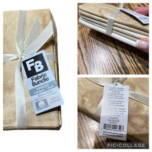 Fabric Bundle 5 Pieces 5 Designs 18“ x 21“ 100% Cotton Natural Colors